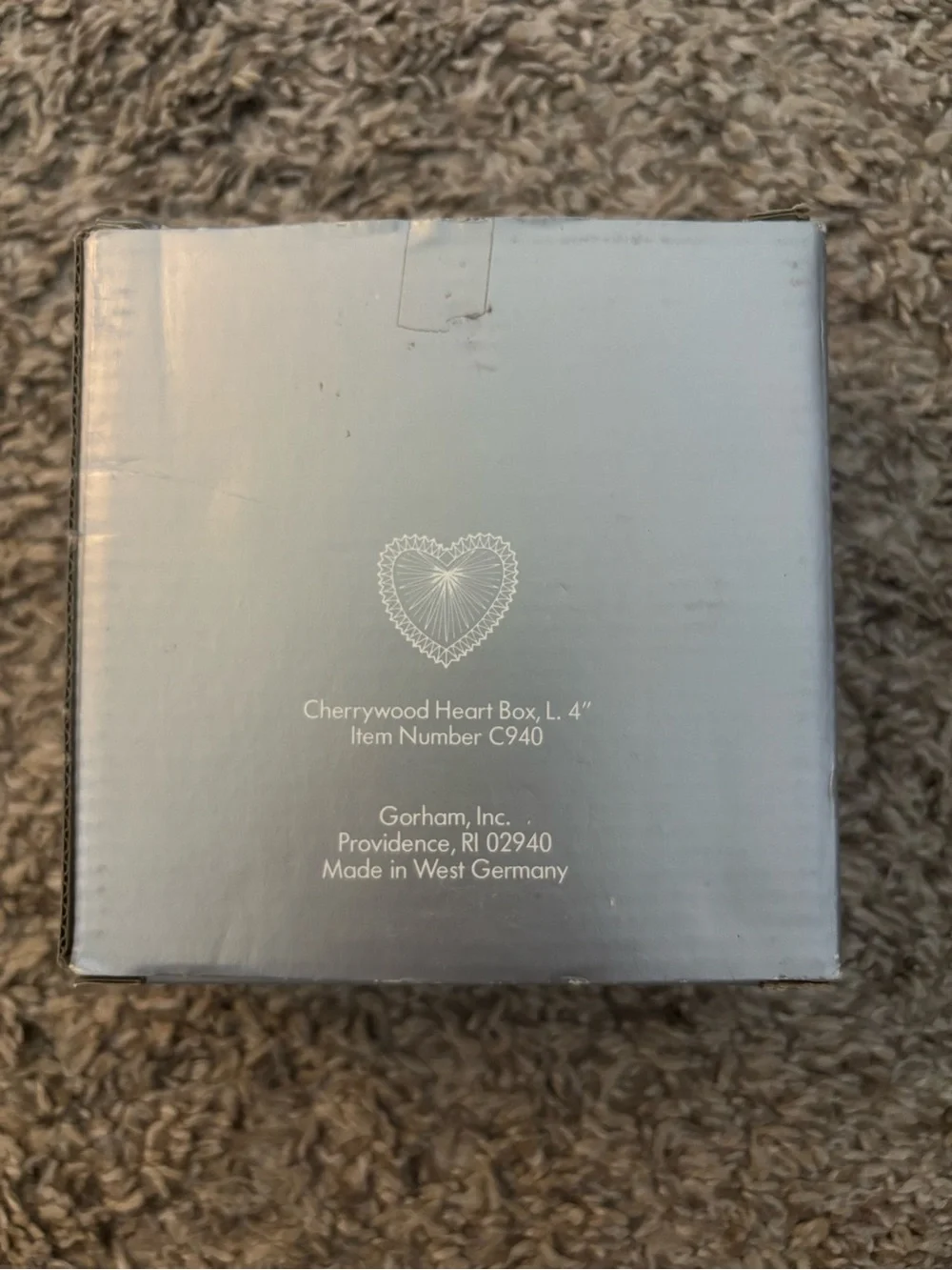 Gorham Crystal Heart Shaped Box